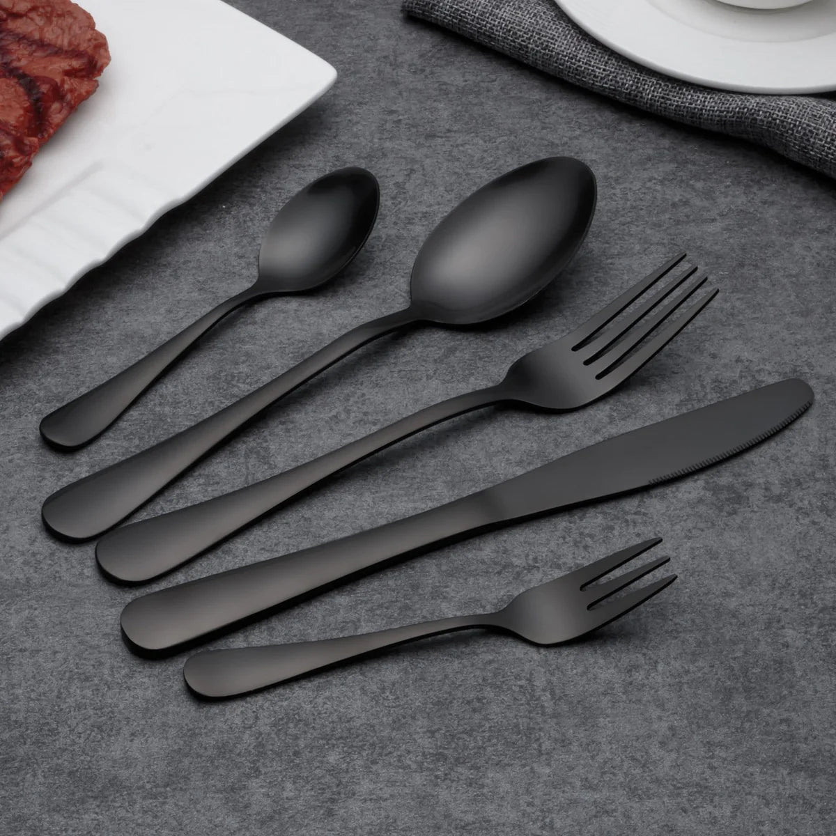 Unleash the Elegance and Sophistication of Your Dining Experience with Tilly Living's Merida Black Cutlery Set: The Black Flatware That Doesn't Fade