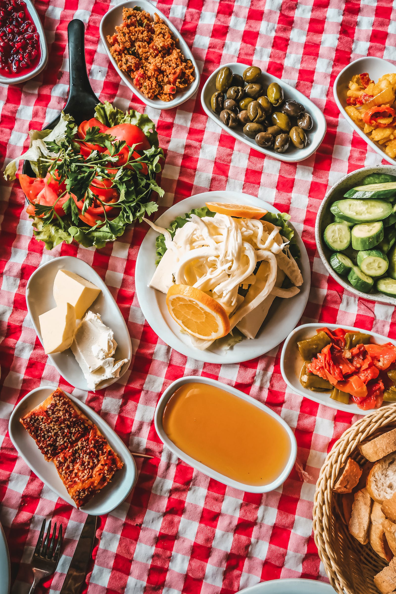 checkered table