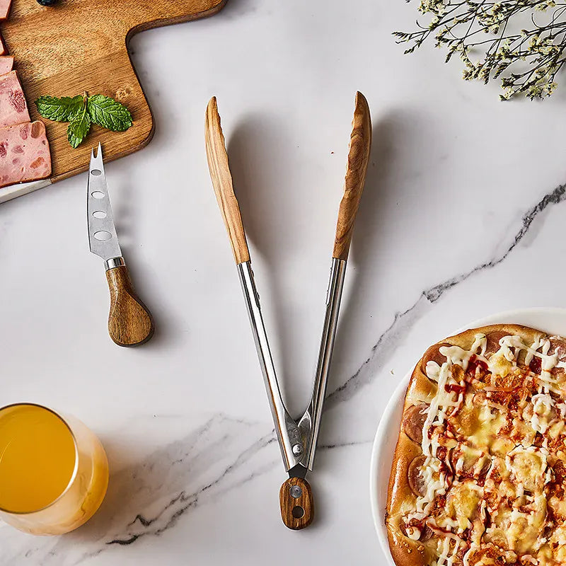 Wooden kitchen tongs