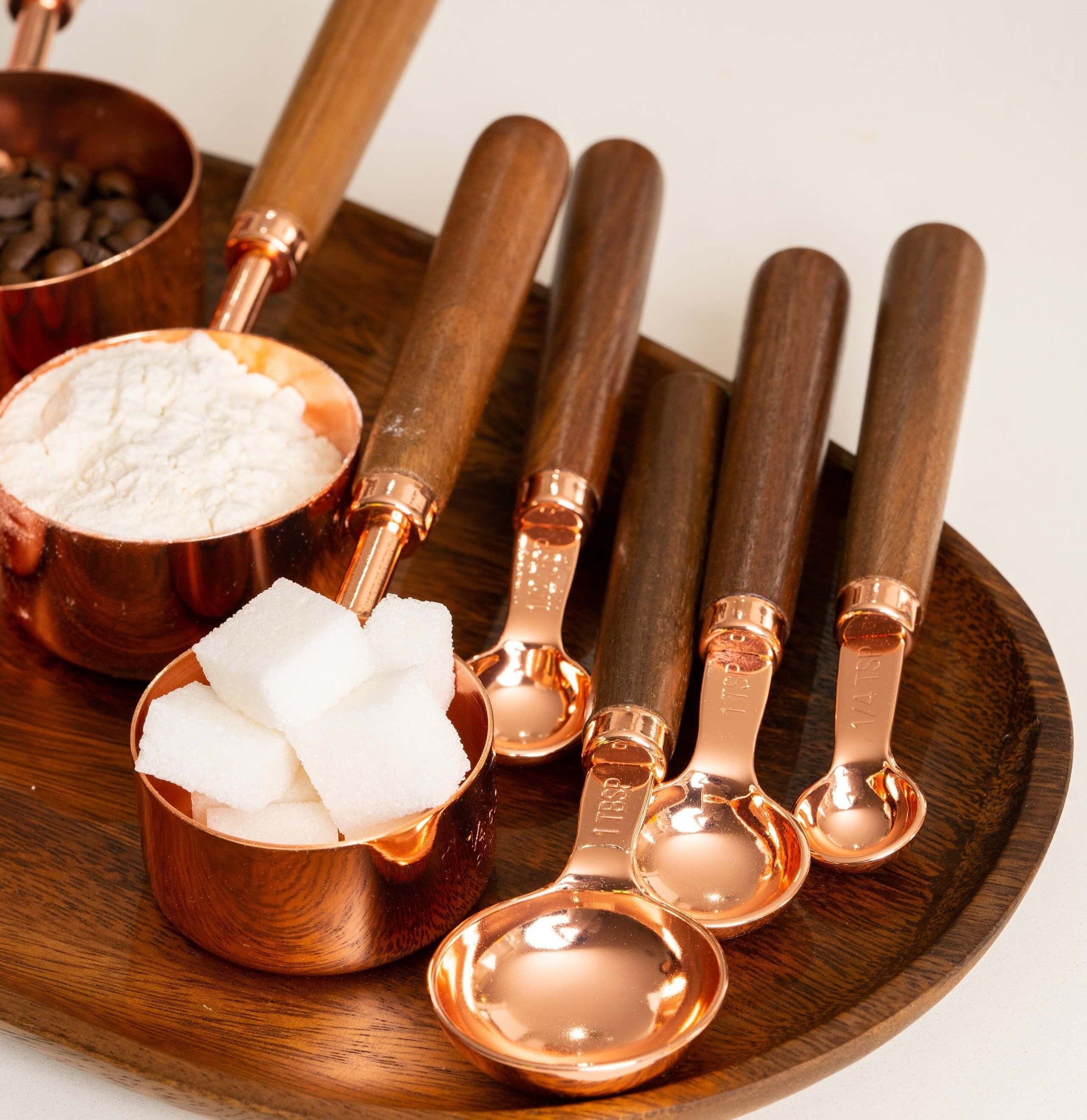 Copper Measuring Cups | Walnut Handle | Tilly Living