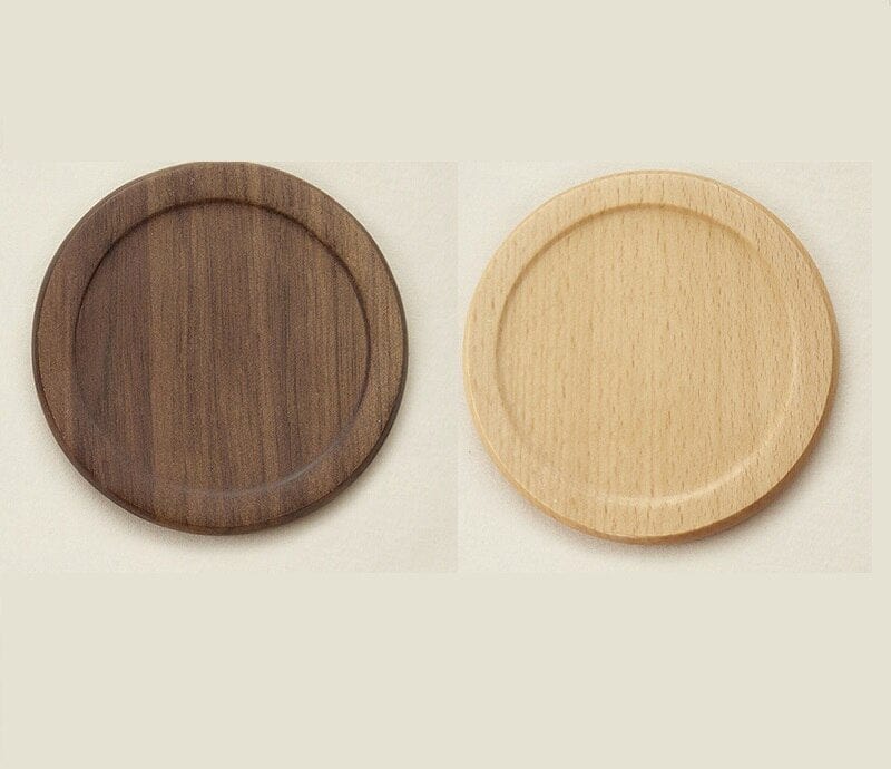 Walnut Wood Coasters | Wood Coaster Set with Holder | Tilly