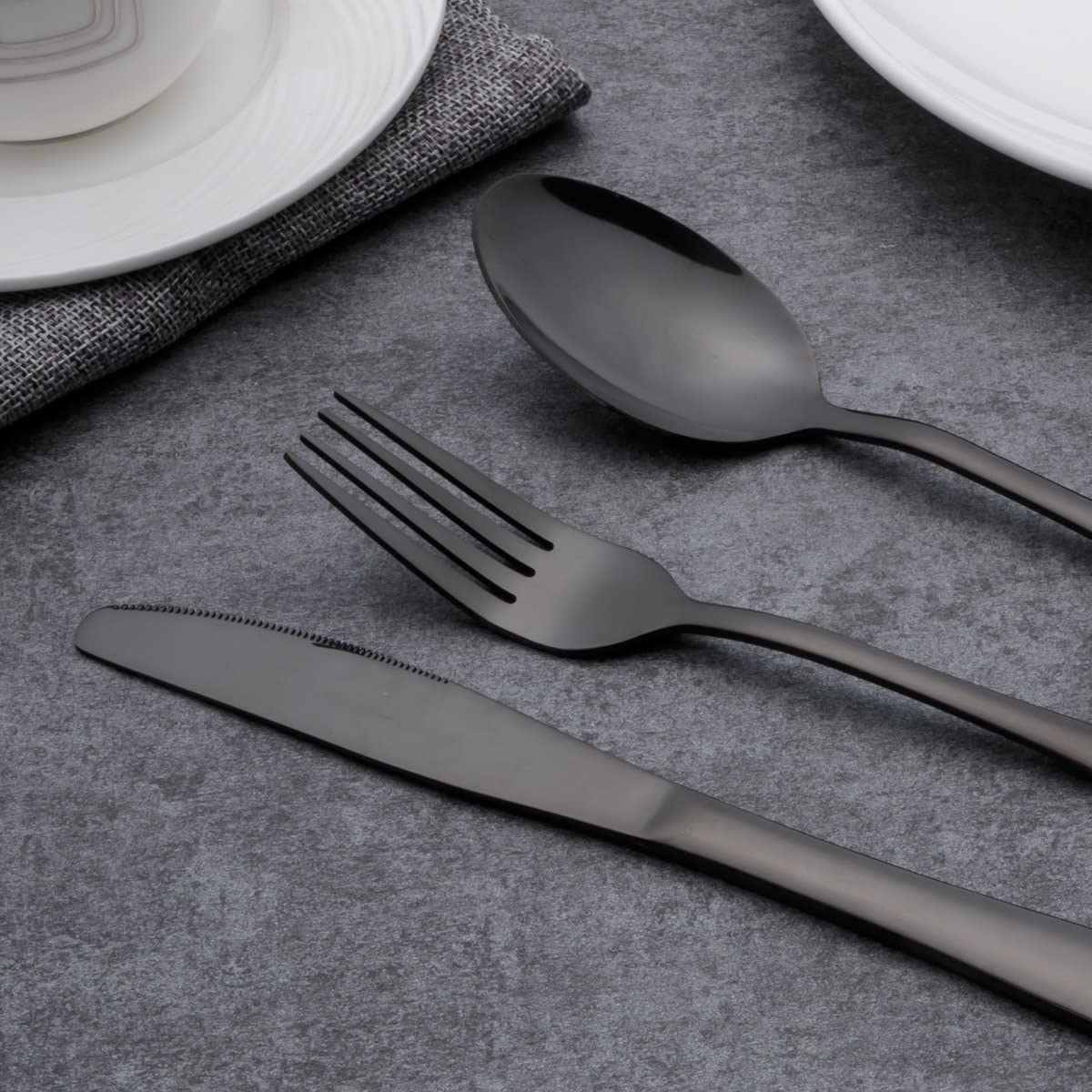 Stylish Black Cutlery Set, Matte Black Cutlery Set