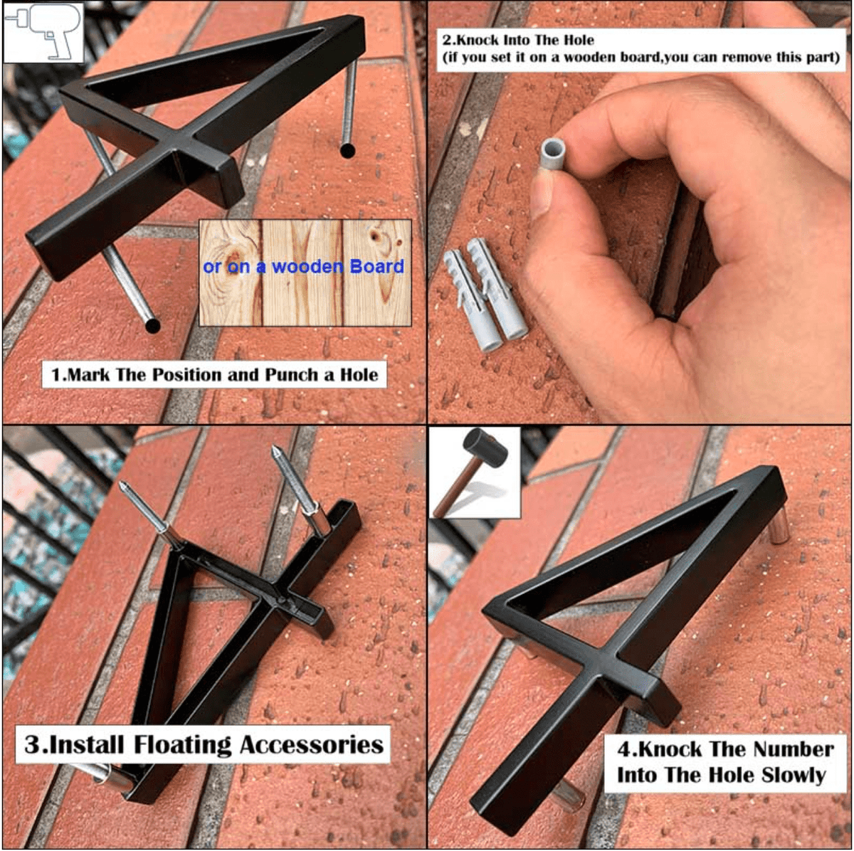 Floating Outdoor House Numbers