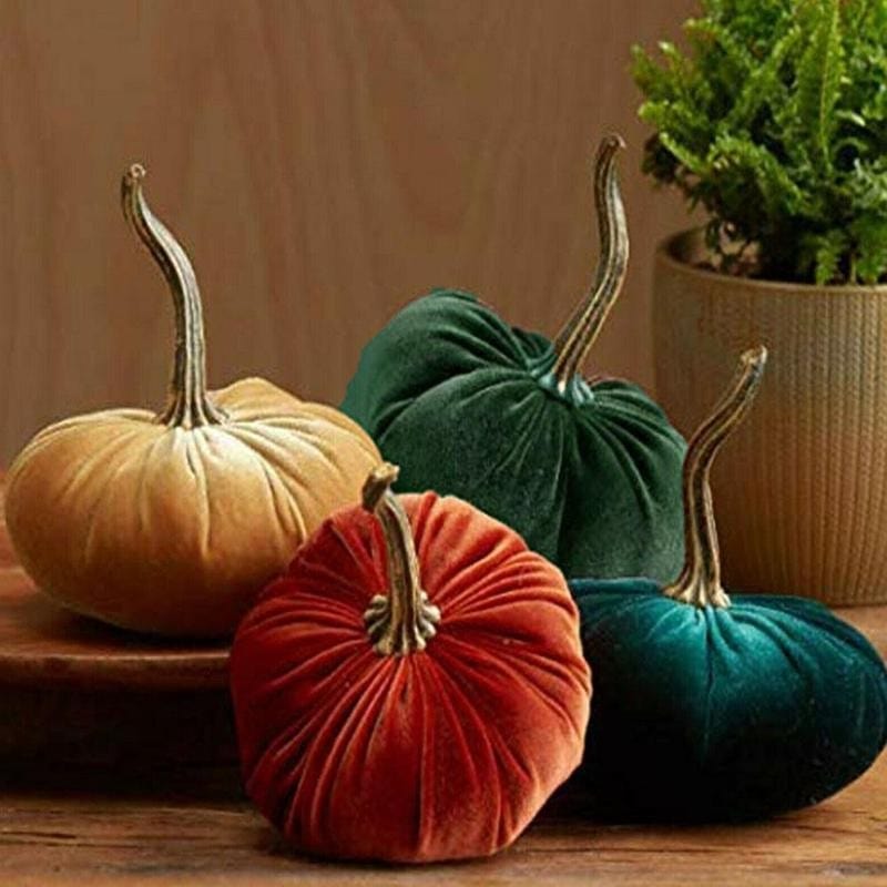 Handmade Velvet Pumpkin Decor