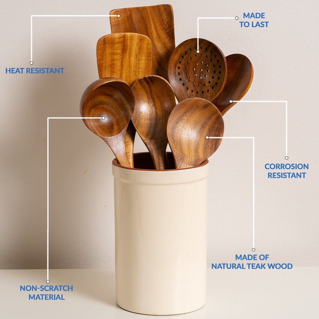 Teak Wooden Utensil Set 