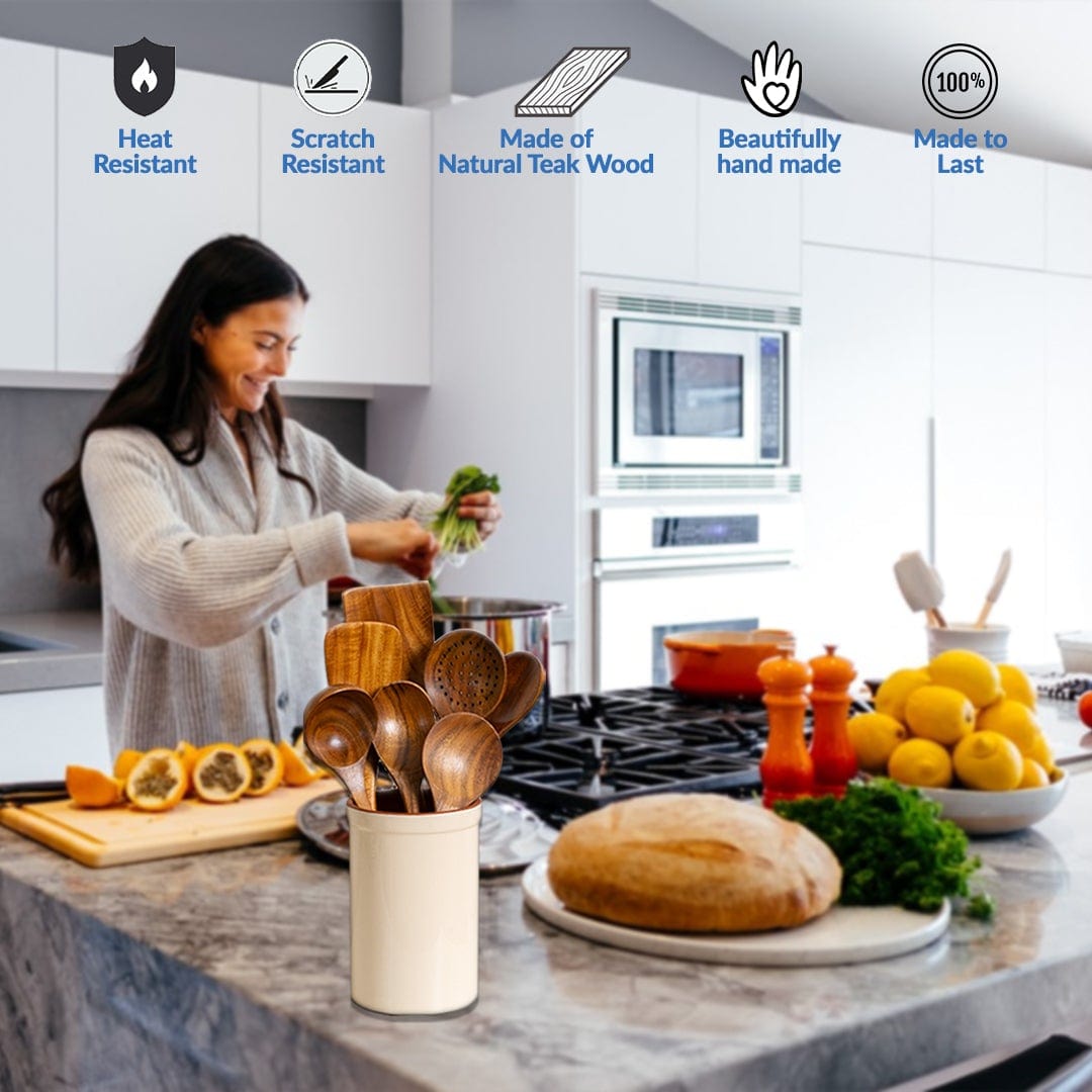 Teak Wooden Utensil Set 